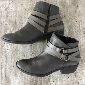 NWOT Blowfish Grey Ankle Booties w/ Buckle Design